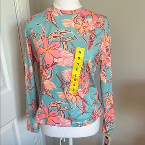 Roxy Blue and Orange Graphic Swim Shirt